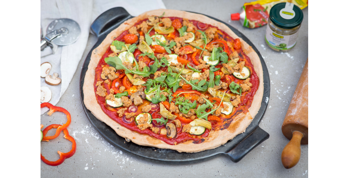 Vegane Pizza mit Nussmus