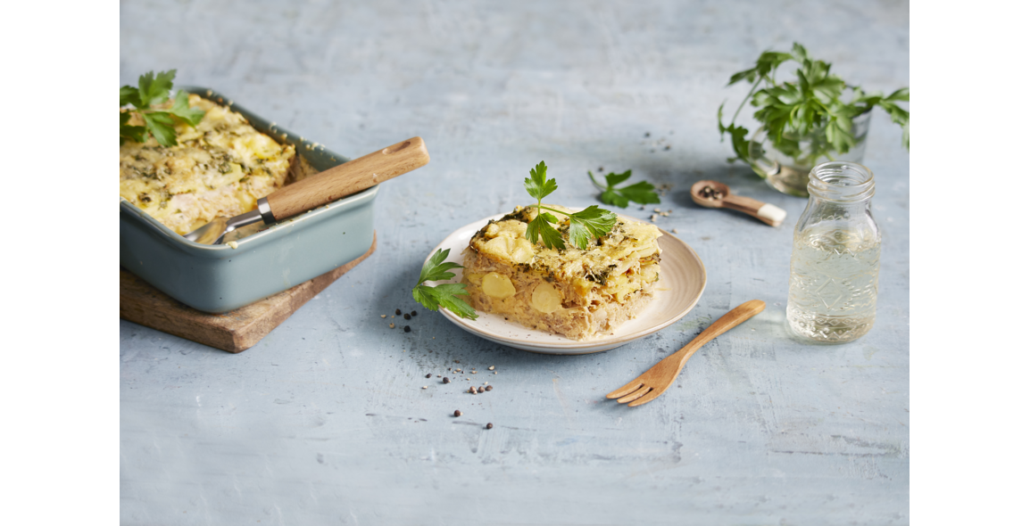 Sauerkraut-Auflauf mit Kartoffel-Kruste