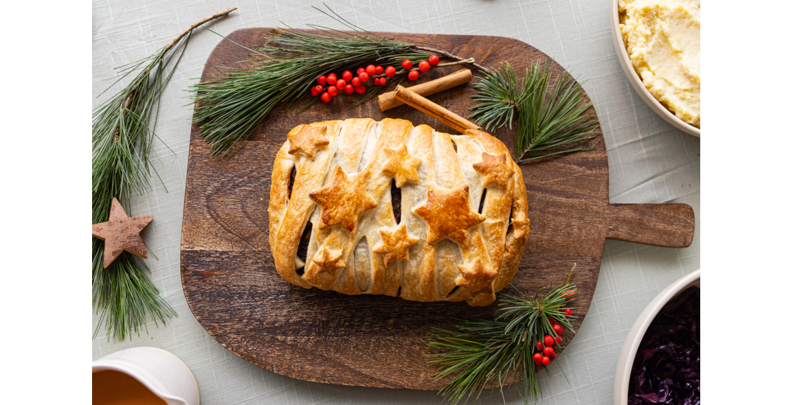 Veganer Weihnachtsbraten im Blätterteigmantel