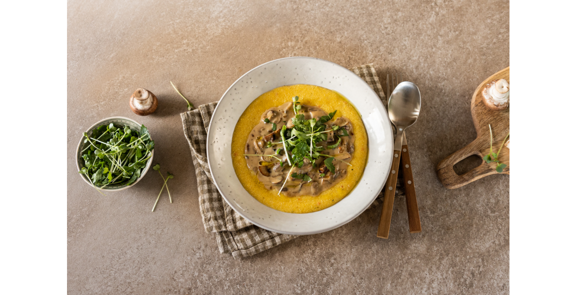 Cremige Polenta mit Pilz-Ragout