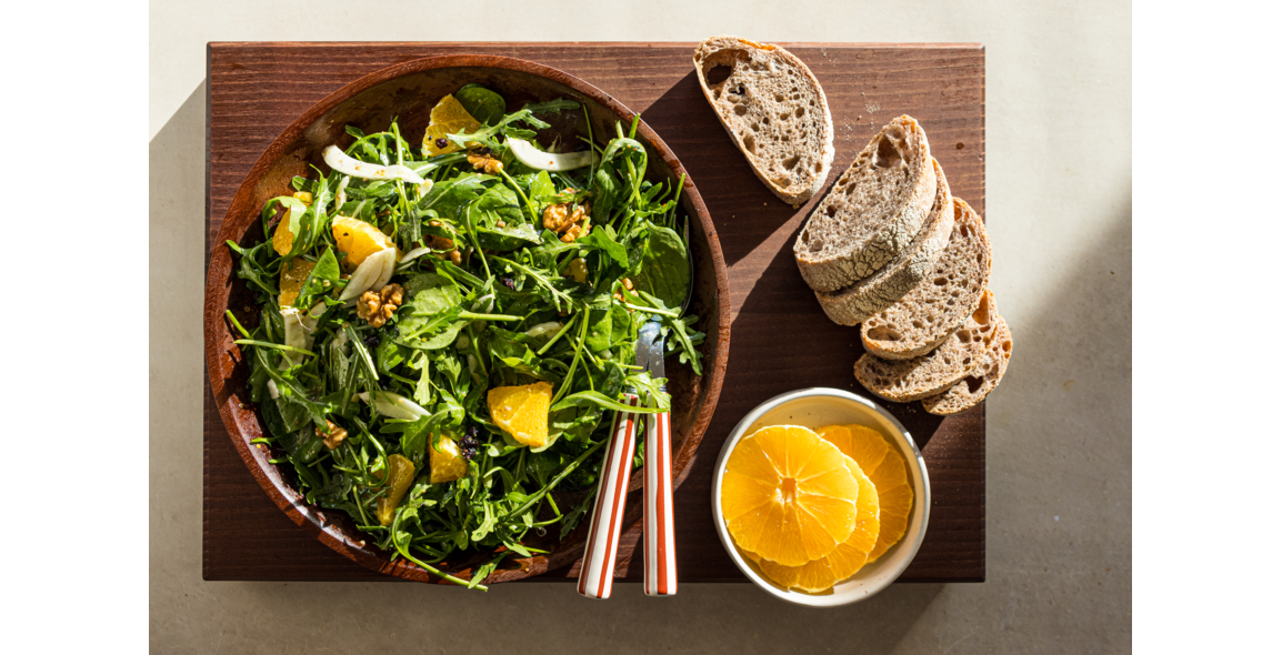 Salat mit Orange, Fenchel und Walnussöl