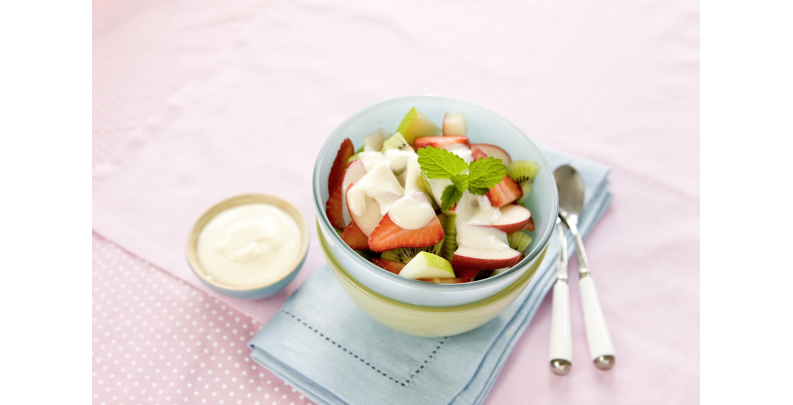 Obstsalat mit Mandelcreme