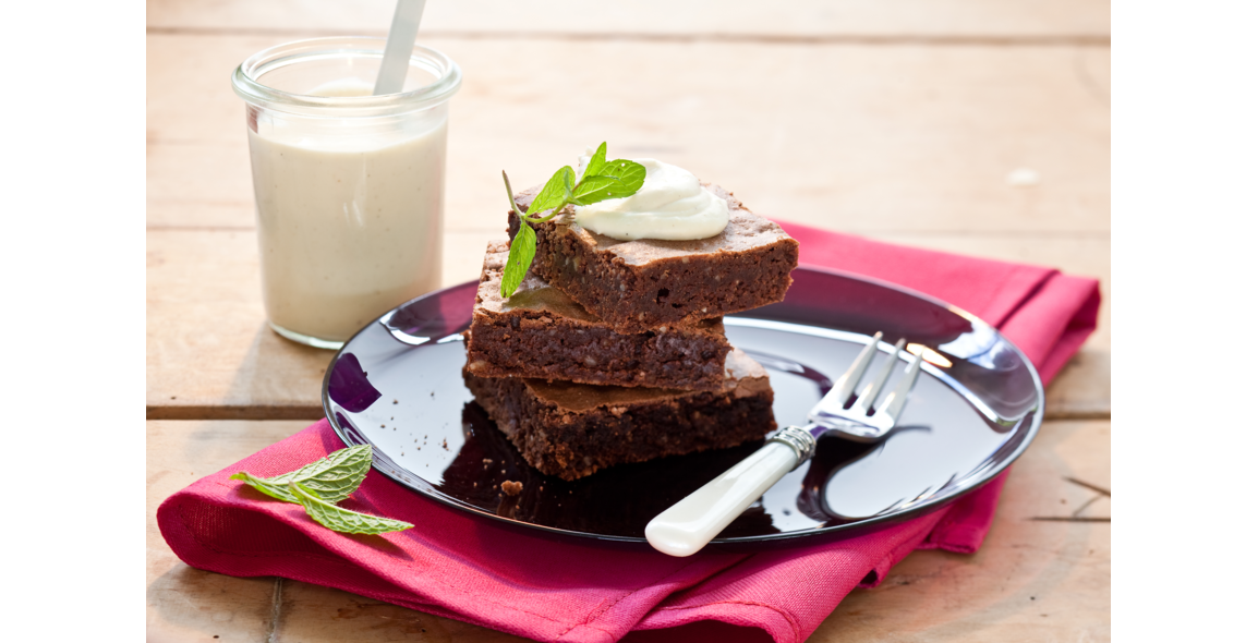Brownies mit weißer Schoko-Mousse