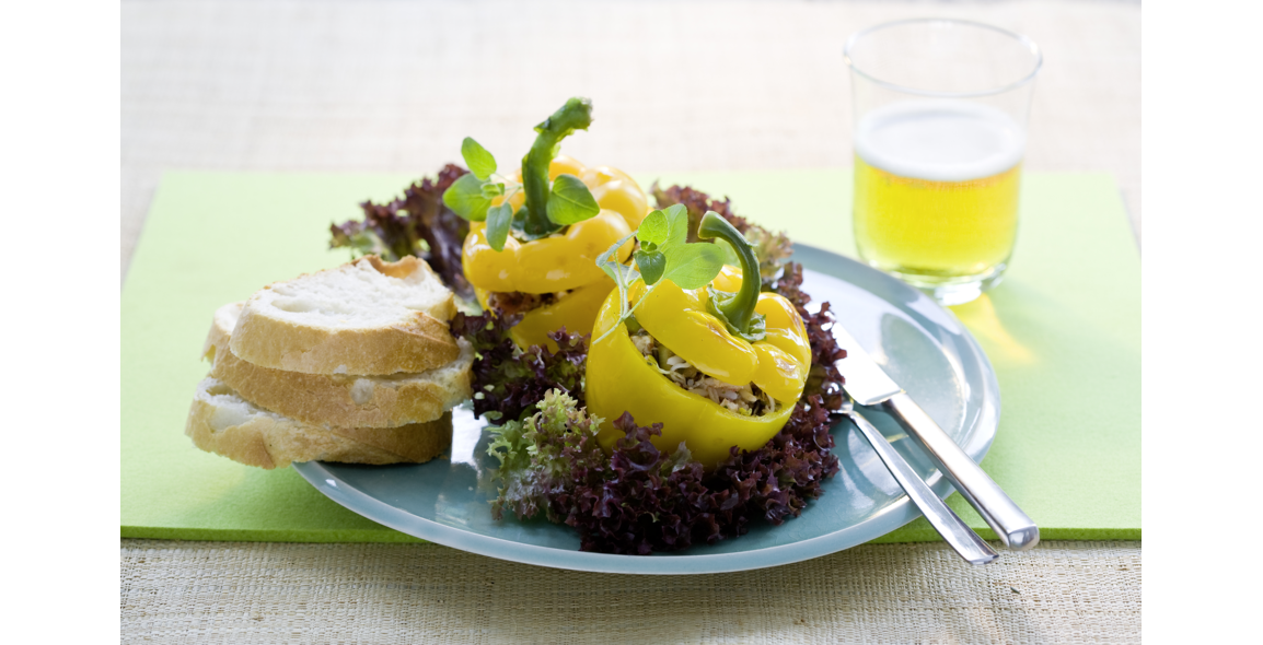 Gefüllte Paprika mit Wildreis