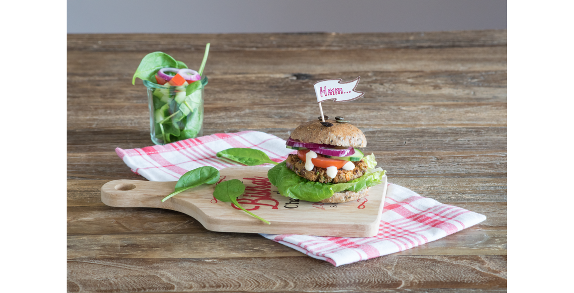 Veganer Burger mit Cashewmayo